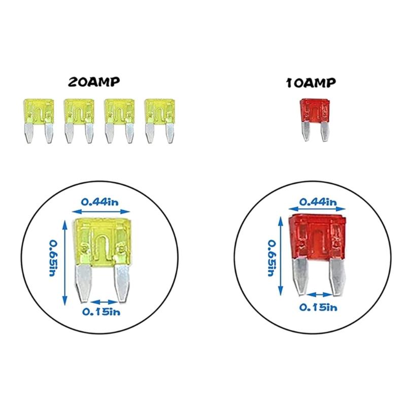 Double Head Fuses Adapter Power Tap for Vehicles Motorcycles Equipment with Easy Installation and Durablity Insulation