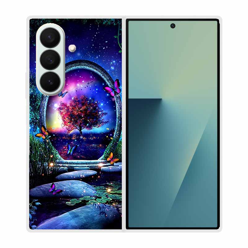 Чехол For Samsung Galaxy Fold 7 Чехол Крутое Космическое Животное Прозрачные Жесткие Чехлы для Телефона для Galaxy Z Fold7 5G 2025 Задняя Крышка Z fold7 Capa