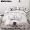 Husky Dog Bedding Set King Queen Size Funny Pet Puppy Duvet Cover for Kids Boys Girls Cute Animal 2/3pcs Polyester Quilt Cover