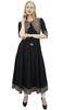 Womens Black Cotton Anarkali Jacket Style Kurti Designer Dress-10