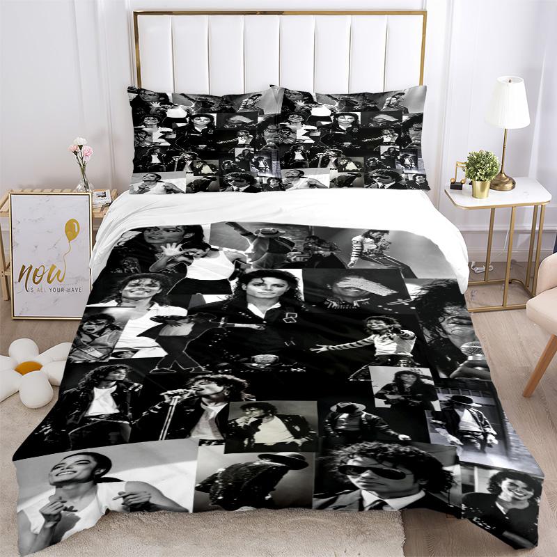 Michael Jackson Bedding 3 Piece Set Hd Print Duvet Cover Pillowcases For Teens Adult Bedroom Decoration Christmas Gift C9211913
