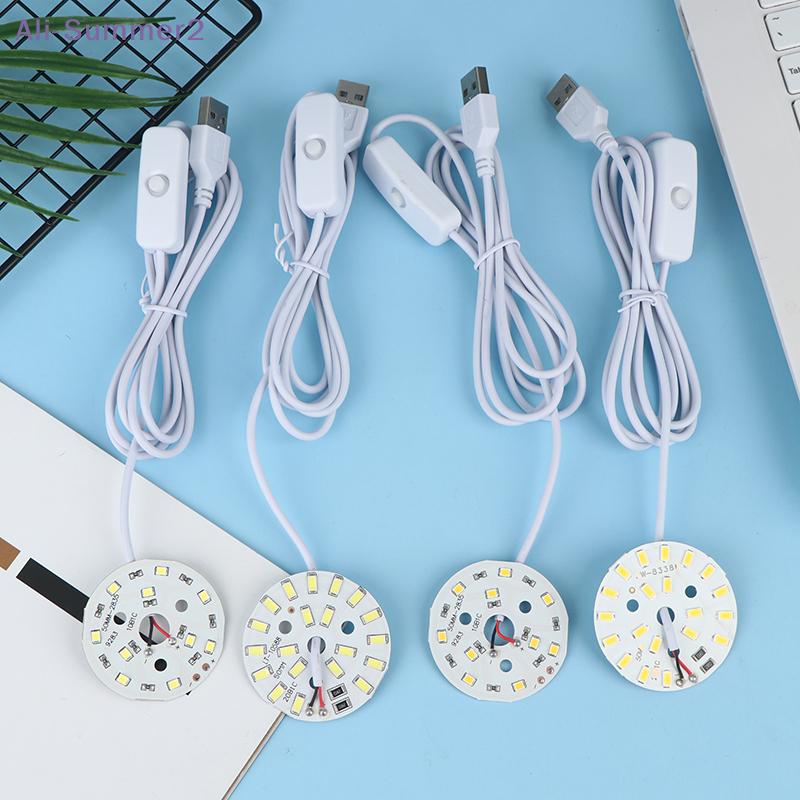{Summer2} DC5V Dimmable 48/55MM LED Chips SMD5730 LED Lamp USB Dimmer 5W 10W Light Board White Warm Light With ON/OFF Swicth