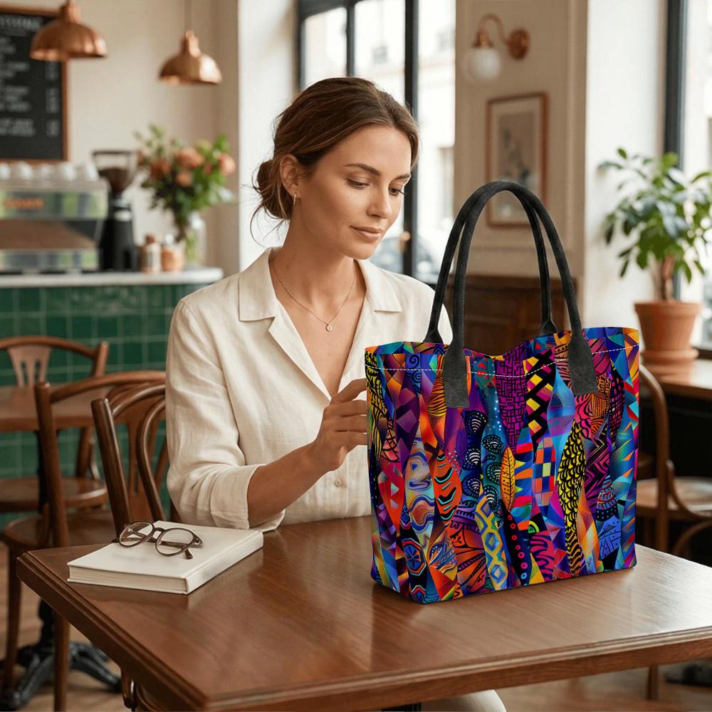 Colorful Tribal Pattern Tote Bag Casual Large Capacity Daily Bag