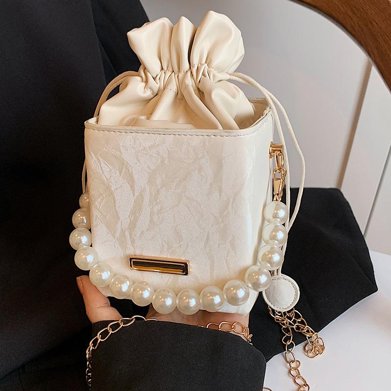 Высококачественная маленькая сумка для женщин, новый стиль, сумка-ведро для женщин, повседневная сумка-цепочка, бисерная сумка через плечо