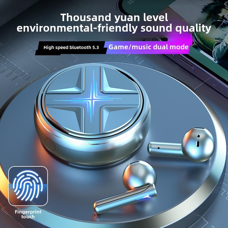 New Star Ring Metal Aluminum Alloy Radio Gaming Bluetooth Headset Noise-cancelling In-ear Rotation