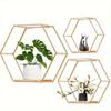 3pcs/set Floating Wall Shelf Sundries Storage Holder Living Room Home Decoration Wall Mounted Hexagon Shelf Handicraft Display Racks