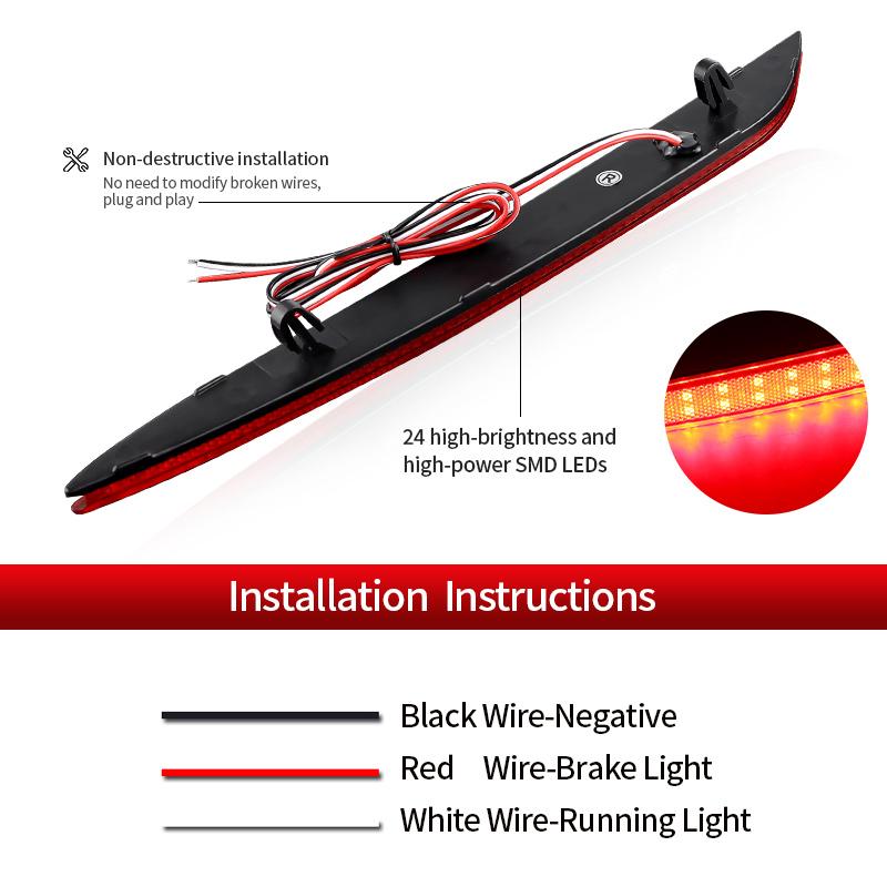 2PCS LED Rear Bumper Brake Lights Canbus For Tesla Model S 2012-2022 Smoked/Red Lens Red Tail Stop Warning Lamps Car Accessories
