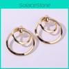 Geometric Gold Metal Earrings For Women With Electroplated Finish Fashion Jewelry For Office Wear