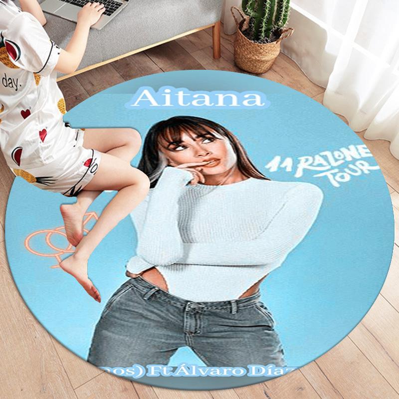 Круглый ковер Aitana, Ковер для гостиной, спальни, дивана, игровой комнаты, Нескользящий коврик для пола