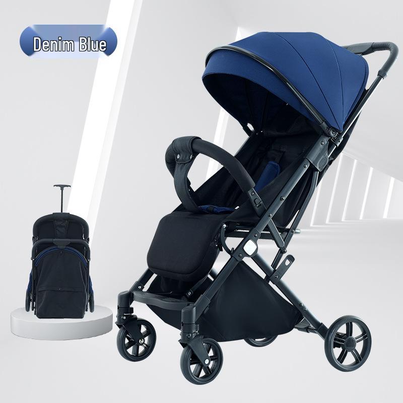Легкая детская коляска: Сидеть и лежать, Складывание одной кнопкой, Четырехамортизационная подвеска, Уличная коляска-зонт.