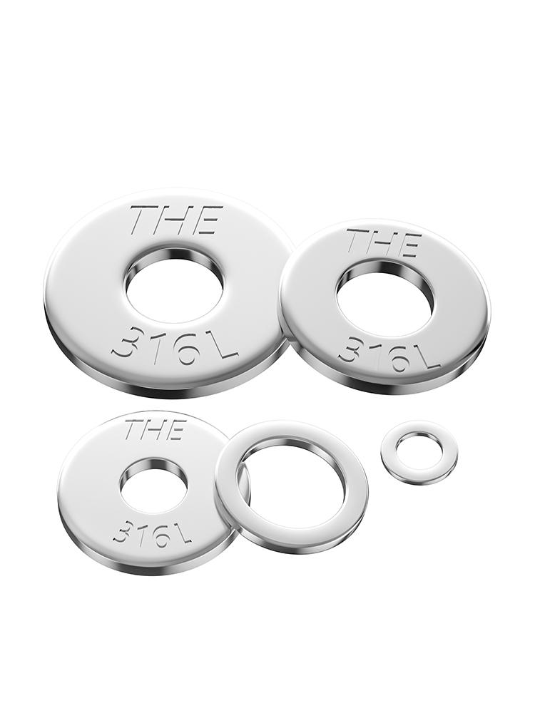 316L Stainless Steel Flat Washer, Enlarged & Thickened, Sizes M1.6 to M42, Series GB97