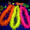 5pcs Glowing Large Fluorescent Garland Necklaces Five Star Lightweight Plastic Garland  Birthdays