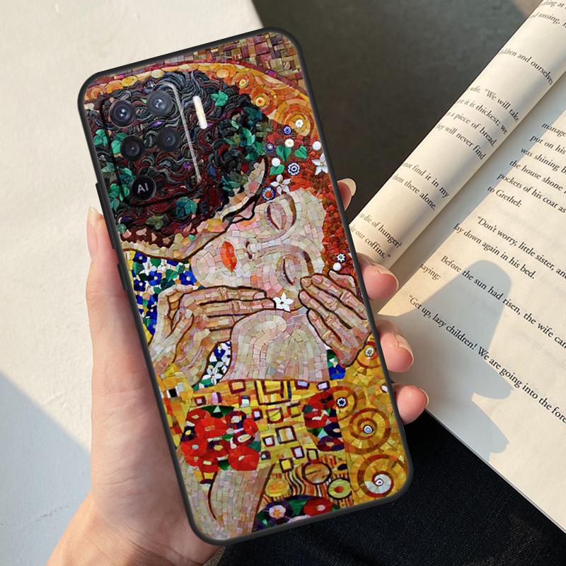 Чехол с рисунком «Поцелуй» Густава Климта для Oppo A80 A60 A40 A78 A38 A18 A98 A58 A96 A76 A16 A94 A74 A54 A15 A17 A57 A77 A5 Pro