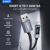 66W LED Display Screen USB A To C Cable Fast Charging Cable Suitable for iPhone 15/16 Series