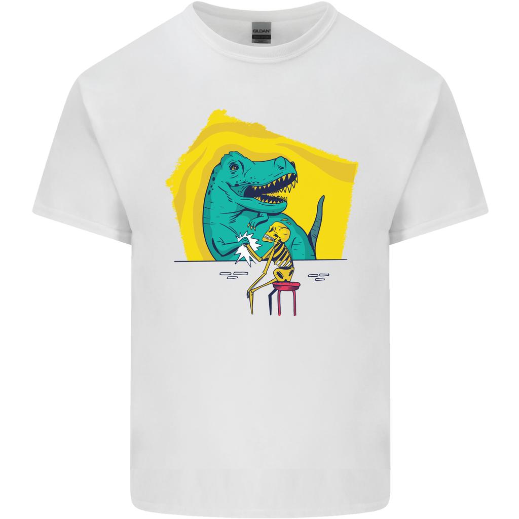TRex Wrestling a Skeleton Dinosaurs Skull Unisexs Light Cotton TShirt