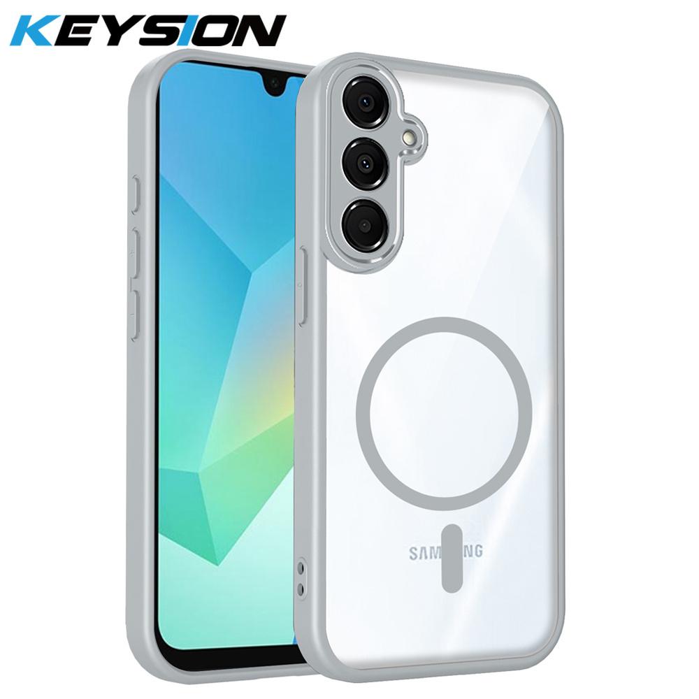 KEYSION Прозрачный магнитный чехол для телефона Samsung A56 5G A36 A26 5G Силикон+ПК HD Clear Ударопрочный чехол для Galaxy A16 4G 5G