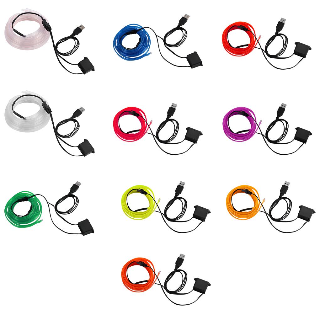 Светодиодная лента Лампа Свет Свечение Плоский край EL Провод Нить Лента Веревка Трубка