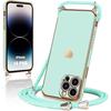 Case with Lanyard - Luxury - for iPhone 14 Pro - Flexible TPU - Shockproof - Scratch-Resistant - Turquoise