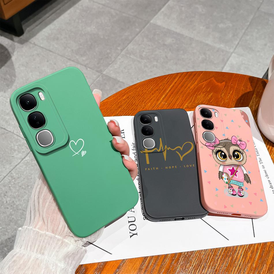 Для Vivo V40 Lite V40SE Y200 Y300 Чехол Простой Сердечко Жидкий Силикон Защита Камеры Задняя Крышка Для Vivo V 40 Lite V40 SE Funda