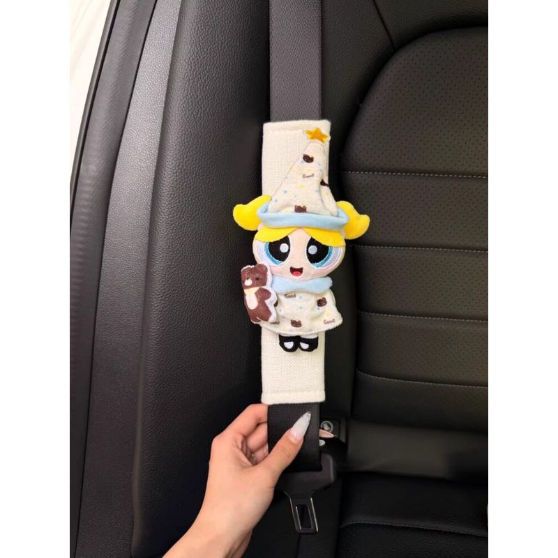 Powerpuff Girls Plush Doll Car Seatbelt Shoulder Pad Car Decoration Gift for Girlfriend