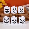 6Pcs Halloween Ghost Candle Light Plastic LED Ghost Face Electronic Flameless Candle Haunted House Prop for Home Party Decoration