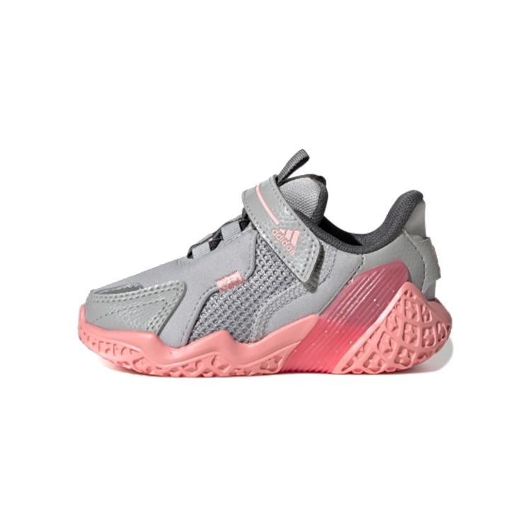 Adidas 4Uture Rnr El I Slip Resistant Cushioning Abrasion Resistant Low top Toddler Shoes Gray Pink Infant And Toddler FV2787