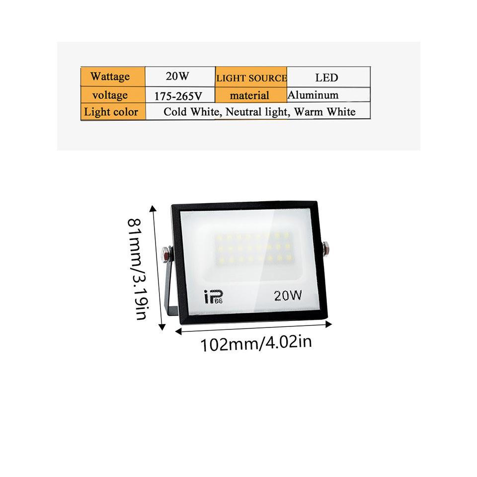 LED Floodlight AC220V 20-300W Outdoor Waterproof IP66 Aluminum Material Suitable For Driveway Corridors Construction Sites Light