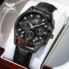 OPK 8162 Fashion Men's Quartz Wristwatch Chronograph Auto Date Luminous Leather Strap Moon Phase Luxury Man Watch
