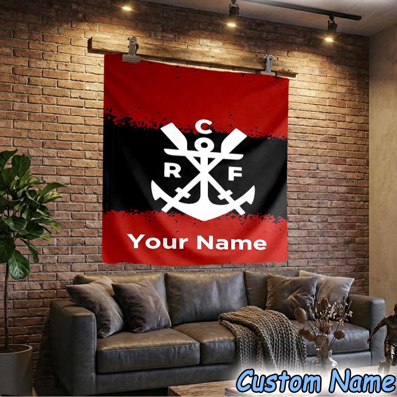 Custom Name FLAMENGO Shield Emblem Tapestry Room Decoration Wall Hanging for Living Room Bedroom, dormitory, Birthday and Christmas gifts