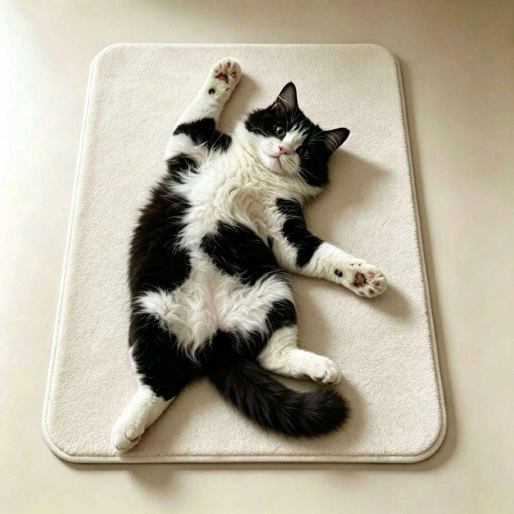 Ragdoll Cat/Cow Cat/Civet Cat Cute Cat Floor Mat Non-slip Floor Mat Bathroom Carpet Table Bedside