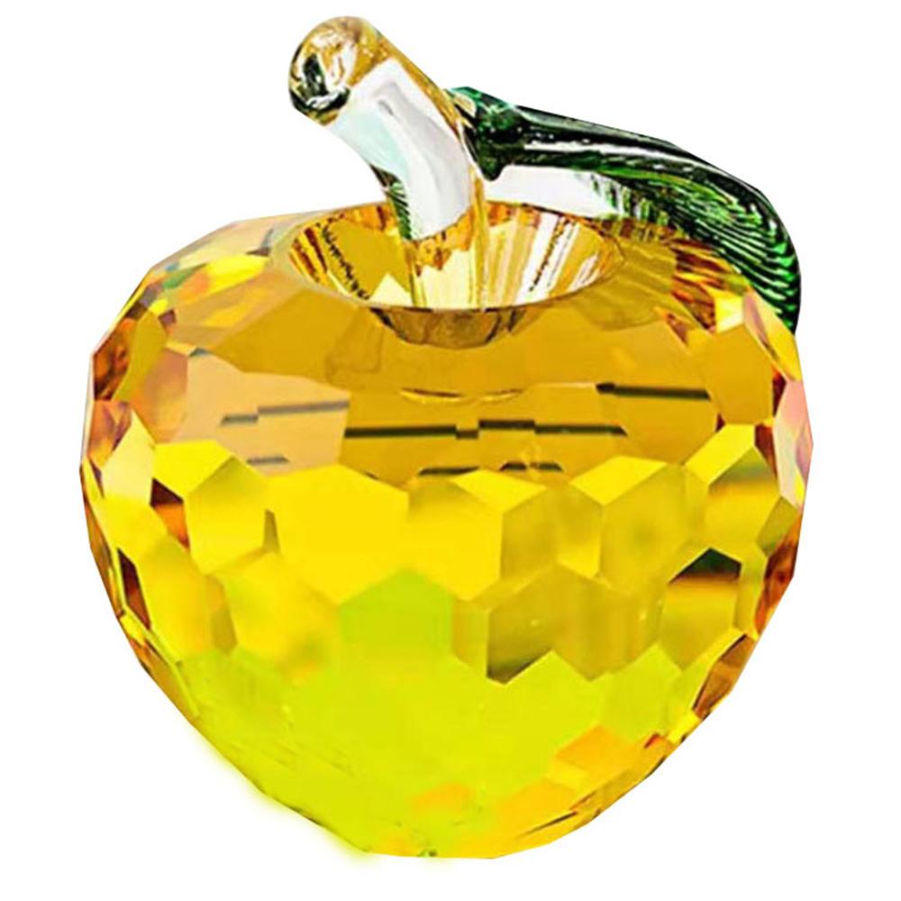 Crystal Apple Apple Figurines Sculptur Souvenir Ornaments Glass Fruit Apple Model Christmas Gift Home Decoration Accessory Gift