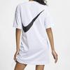 Nike Sportswear Swoosh Logo Side Drawstring Back Sports Casual Comfortable Breathable Short Sleeve Dress Women Dresses White BQ7961-100