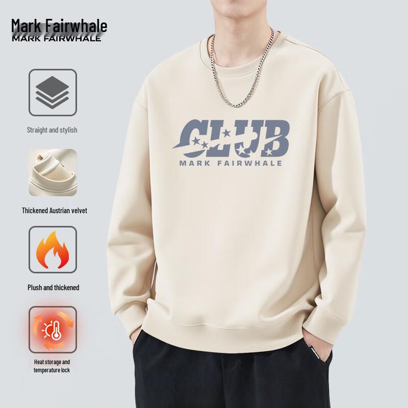 Мужской свитшот Mark Fairwhale в американском стиле, из плотного флиса с начесом