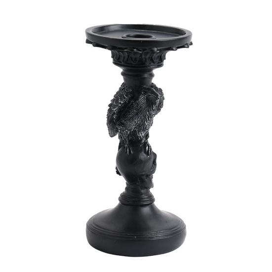 Подсвечник в виде черепа, украшение на Хэллоуин, смоляной подсвечник-столб, жуткий подсвечник в виде черепа для свечи-столба диаметром 3 дюйма