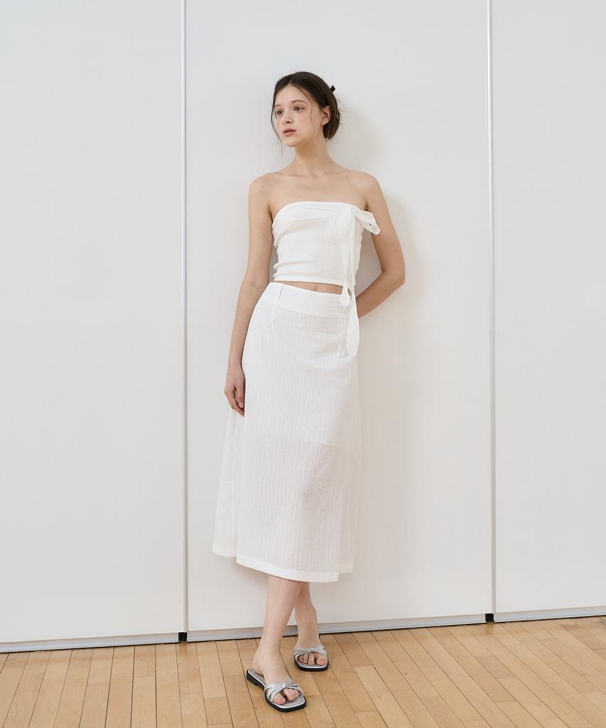 Bye Bye Seop Cotton Long Skirt White [T52]