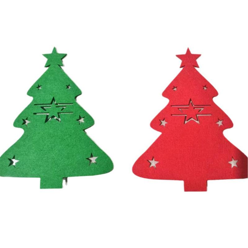 Christmas Knife Fork Party Felt Decor Dining Kitchen Tableware Mat