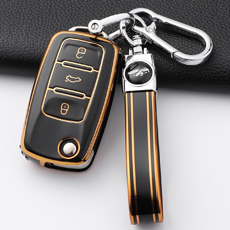 Новый чехол-оболочка из ТПУ для автомобильного ключа Vw Volkswagen Polo Tiguan Passat Golf Jetta Lavida Skoda Octavia 2 3 Кнопки Аксессуары