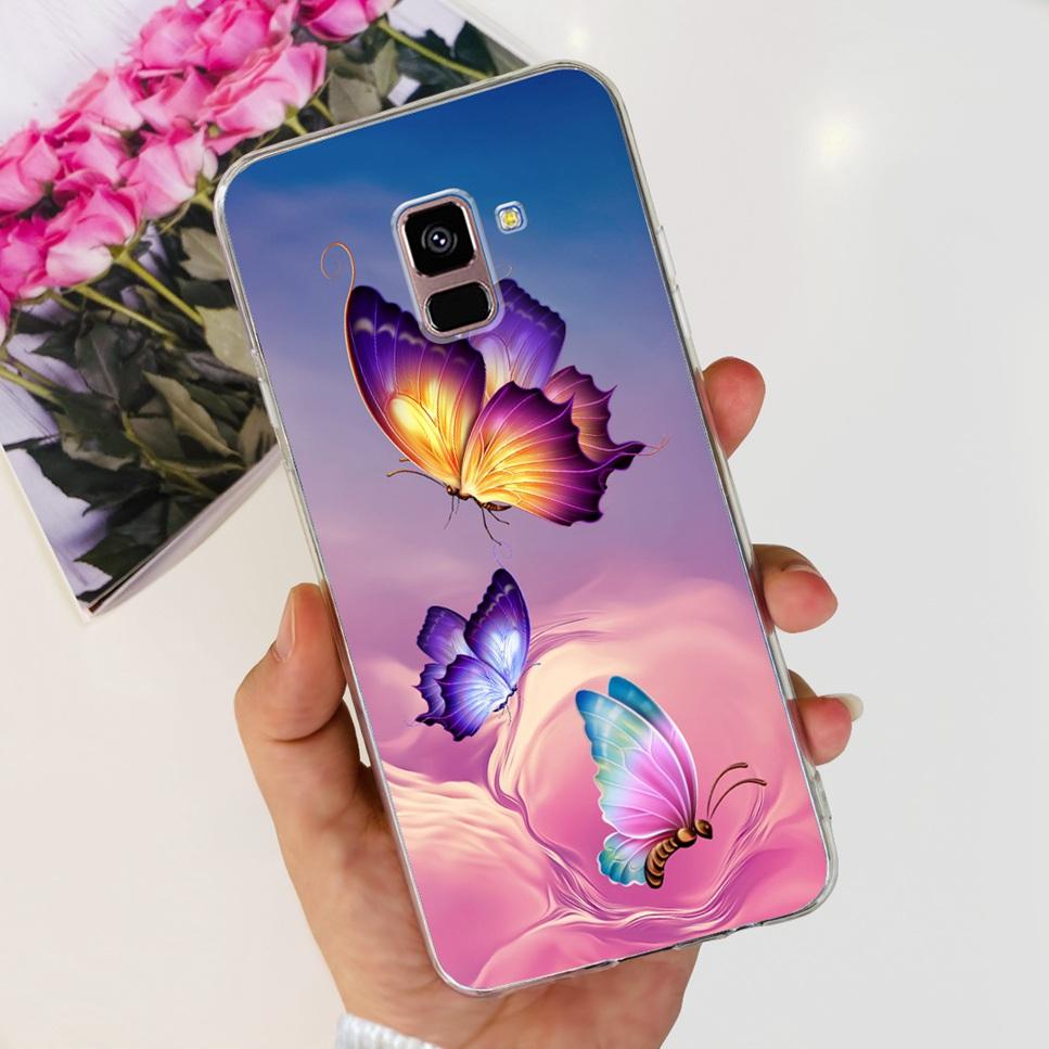 For Samsung Galaxy A8+ A8 Plus Case New Butterfly Flower TPU Soft Silicon Cover For Samsung A8+ 2018 SM-A730F Phone Case Funda