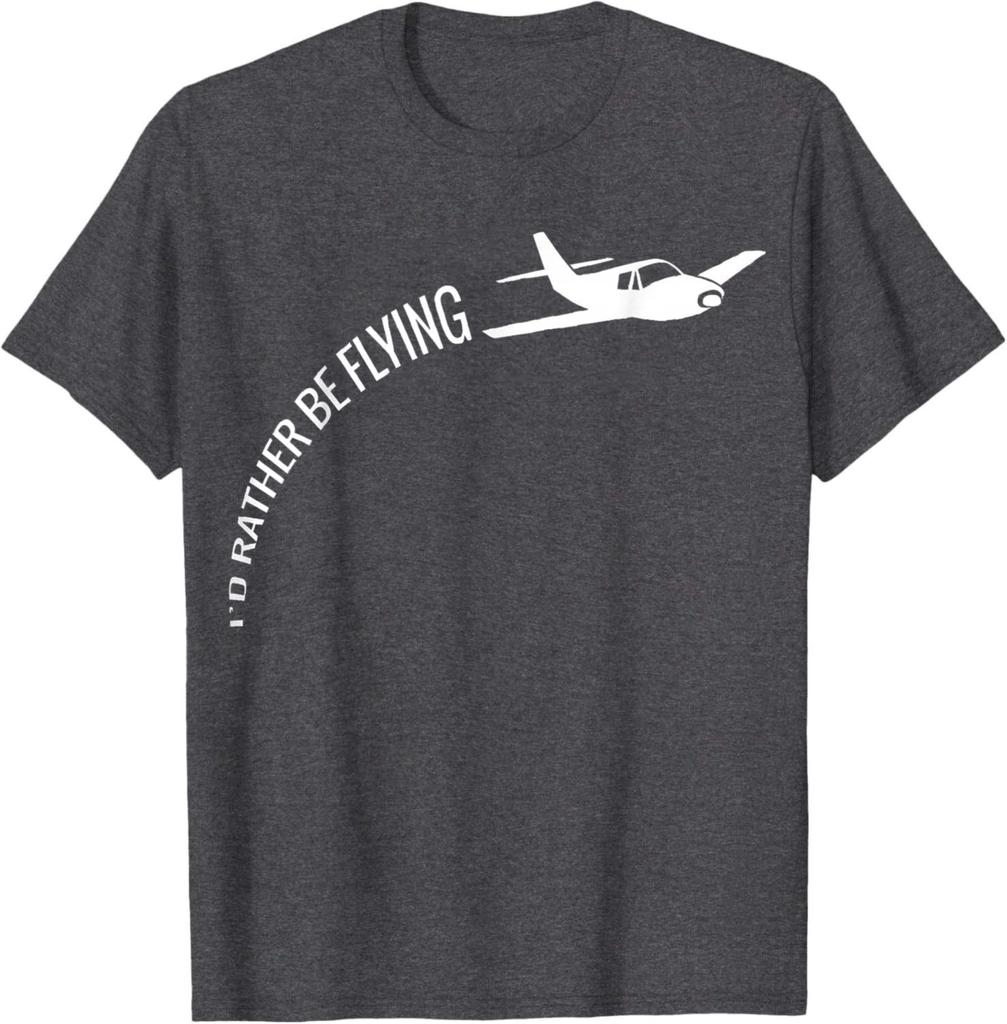 I'd Rather Be Flying Airplane Pilot T-Shirt T-Shirt Unisex Streetwear Tops Casual Cotton s Har