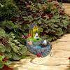 Solar Garden Fountain Ornament  Resin Outdoor Micro Landscape Decoration for Outdoor Patio Backyard Decking Decor