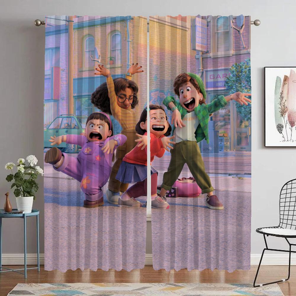 Turning Red Kitchen Curtains for Living Room Curtain Partition Shades Tulle for Bedroom Halloween Decoration Blackout Elegant