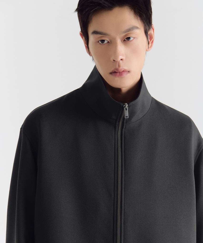 Musinsa Standard Crepe High-Neck Blouson Jacket [Dark Gray]