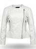 HOT Women Jacket White Leather Lambskin Handmade Casual Stylish Biker Wear Soft