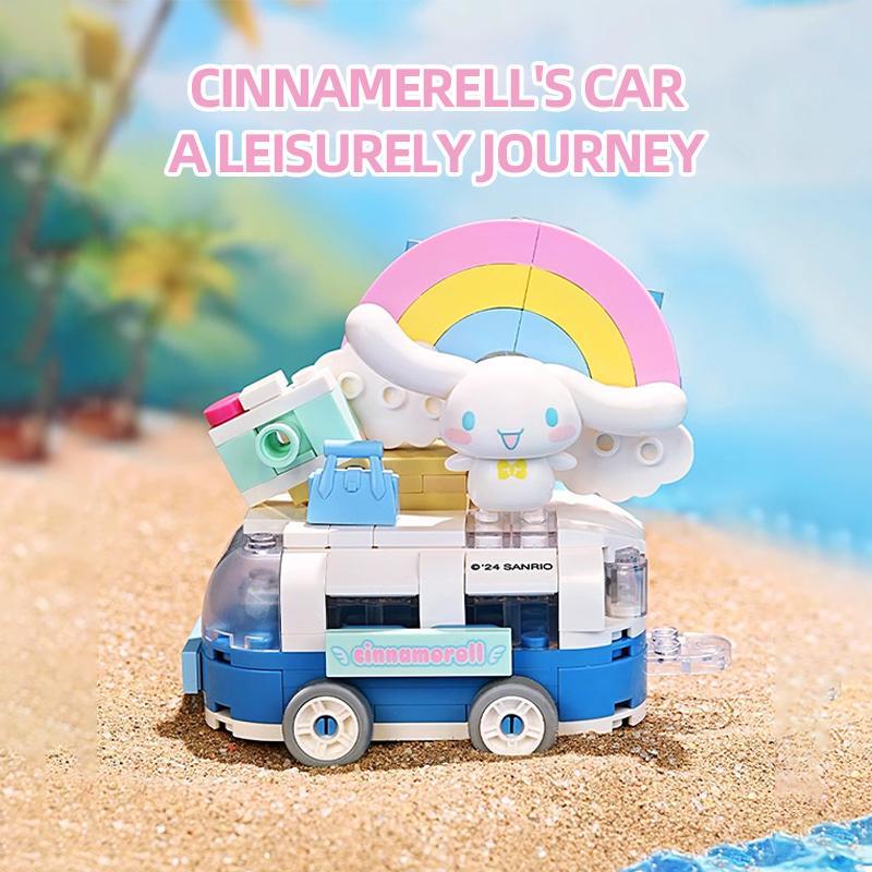 Серия Цветочный Автомобиль Sanrio Строительные Блоки Куроми Хелло Китти Мелоди Аниме Кукла Фигурка Модель Кирпичики DIY Игрушки Подарки Для Детей