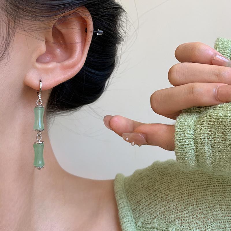 Элегантные серьги-кисточки из бамбука: Современный китайский стиль для женщин