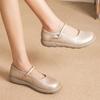 Spring and Summer Women's Chinese Style Mary Jane Flats Wide Toe Shoes Ladies Soft Loafers Split Leather Shallow Shoes Mom Nurse Flats Woman Moccasin