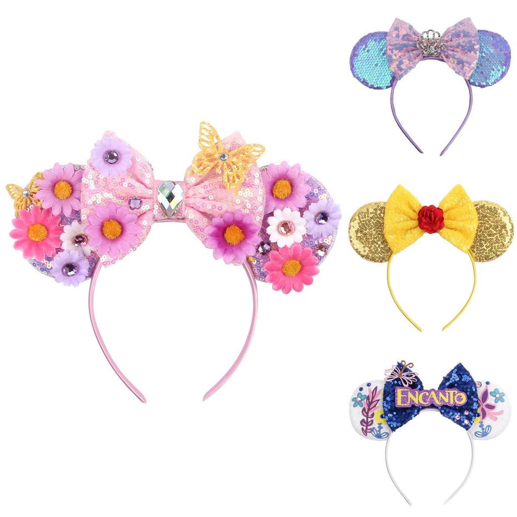 Blingy Minnie Mouse Headbands With Sparkling Glitter For Girls