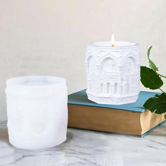 Ренессансная силиконовая форма DIY Эпоксидная смола Подсвечник Форма для хранения чашки для ювелирных изделий Гипс Поделки Скандинавский стиль Форма для демонстрации