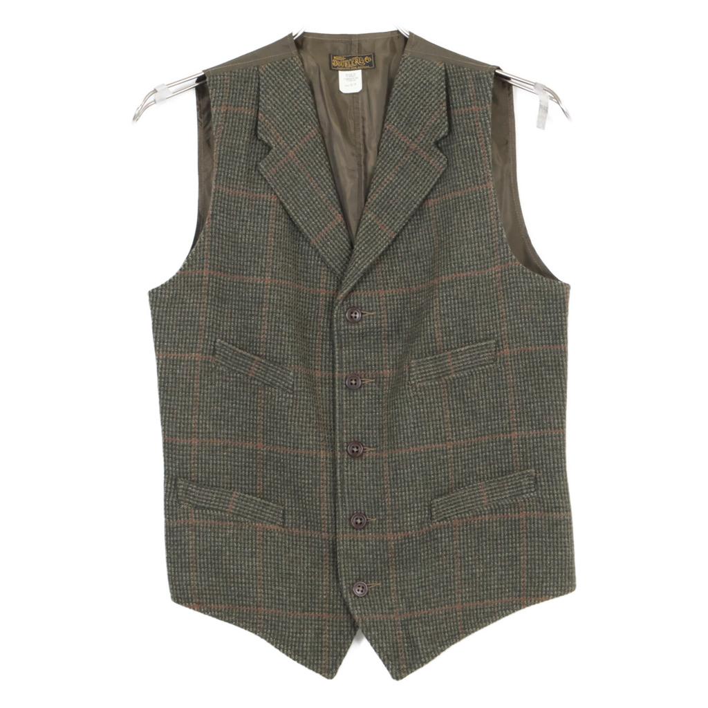 RRL MNRROTW1N220061 Green Corozo Button Windbreaker Wool Tweed Vest/Gilette Best S BrownUsed