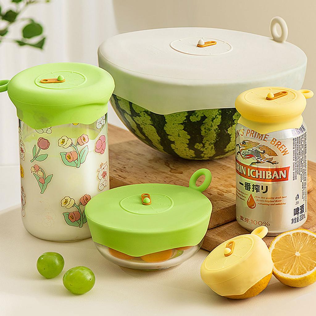 Упаковка из 2 универсальных растягивающихся крышек, многоразовая пищевая пленка, крышка для миски, силиконовая растягивающаяся крышка для чашек, стаканов, напитков